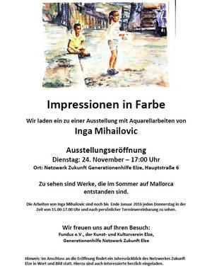 "Impressionen in Farbe" Ausstellung im Netzwerk Zukunft Elze
