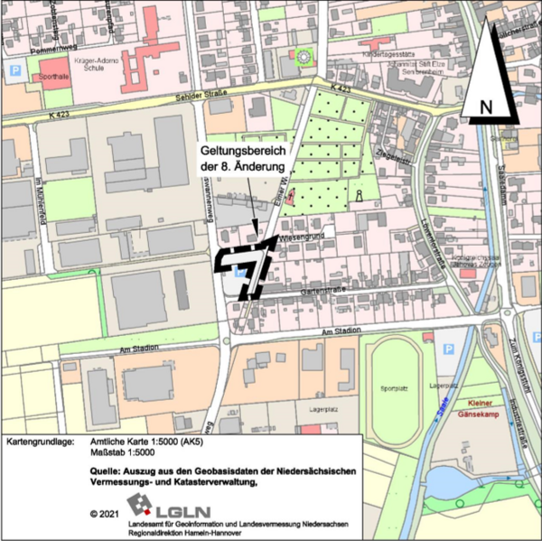 Bebauungsplan Nr. 8 "M&uuml;hlenfeld" 8. &Auml;nderung