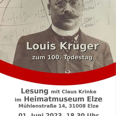 Einladung zur Lesung anlässlich des 100. Todestages von Louis Krüger