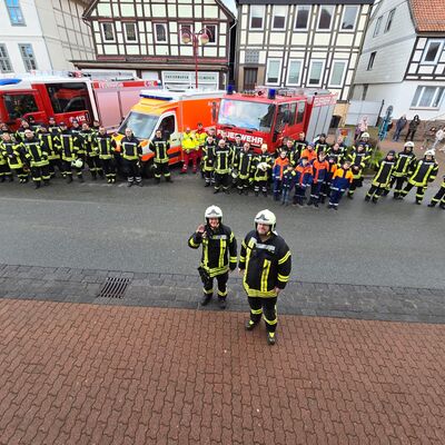 Das F&uuml;hrungsduo Heiko Buschmann und Ingo Seifert verabschieden sich aus der Feuerwehr-F&uuml;hrung