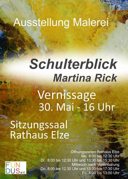 Plakat zur Ausstellungser�ffnung "Schulterblick"