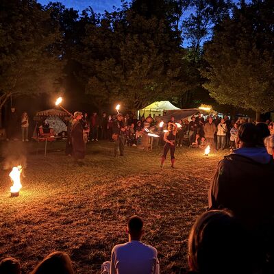 Feuershow am Samstagabend