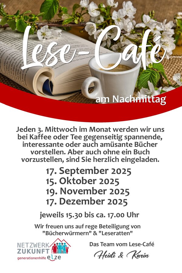 Einladung zum Lese-Caf&eacute; am Nachmittag