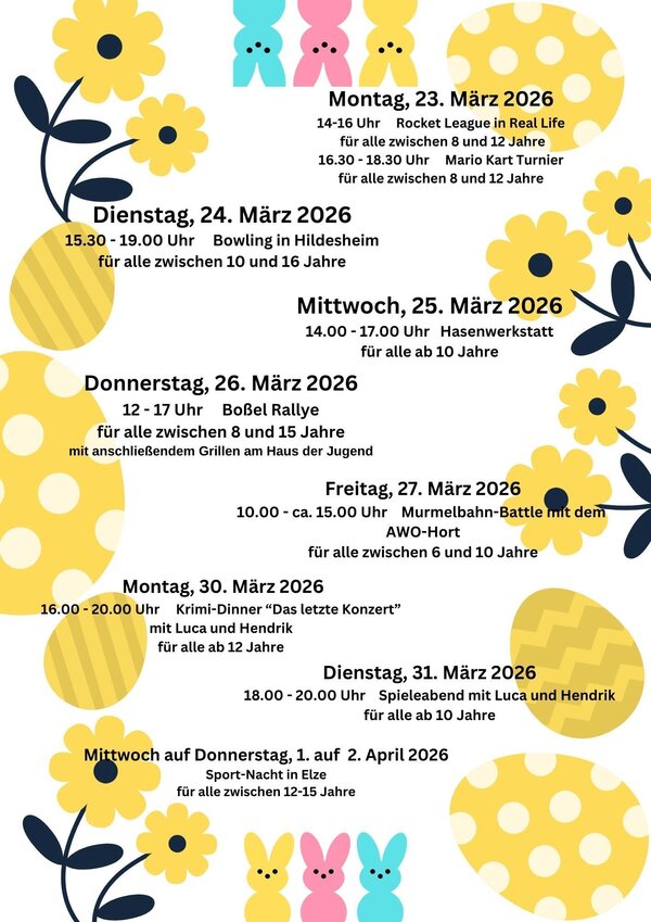 Osterferienprogramm im Haus der Jugend