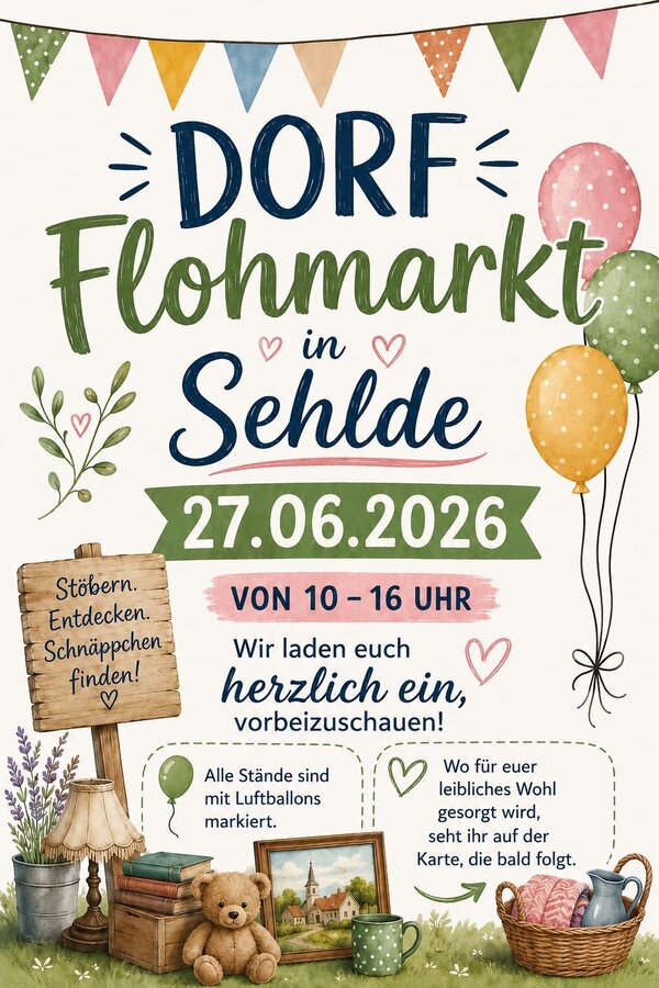 Einladung zum Dorfflohmarkt in Sehlde