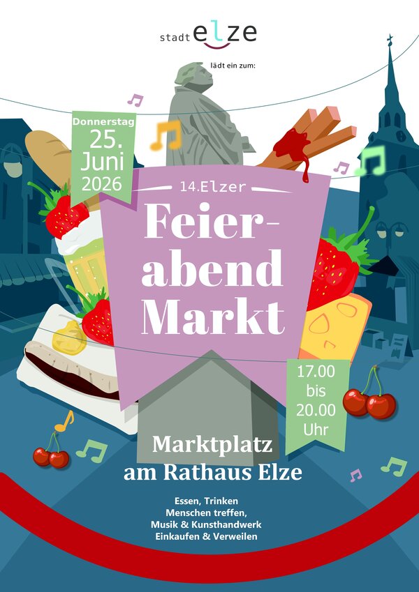 Plakat zum Feierabendmarkt am 25.06.2026
