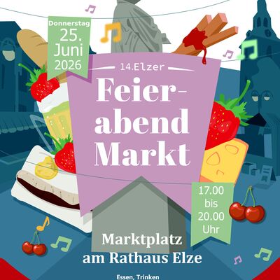 Plakat zum Feierabendmarkt am 25.06.2026