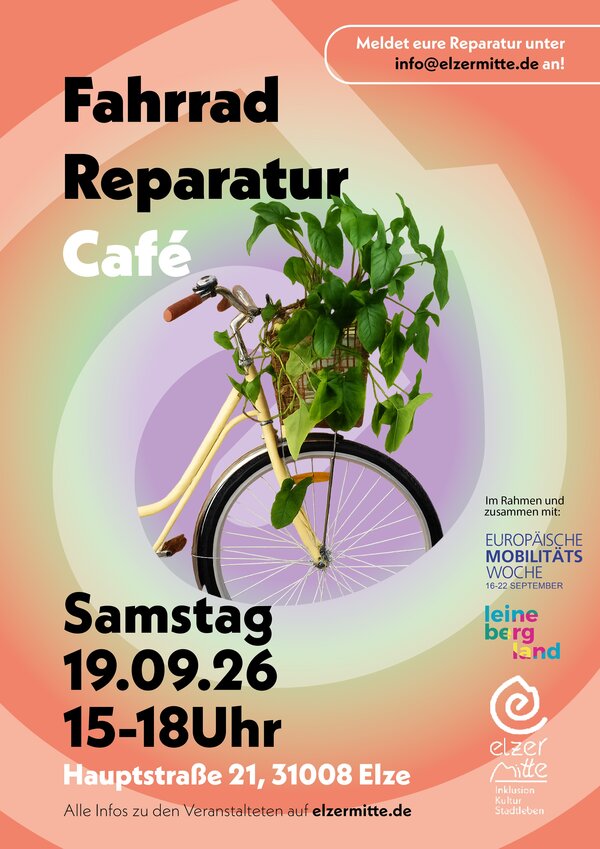 Einladung zum Fahrrad Reparatur Caf&eacute; in der Elzer Mitte