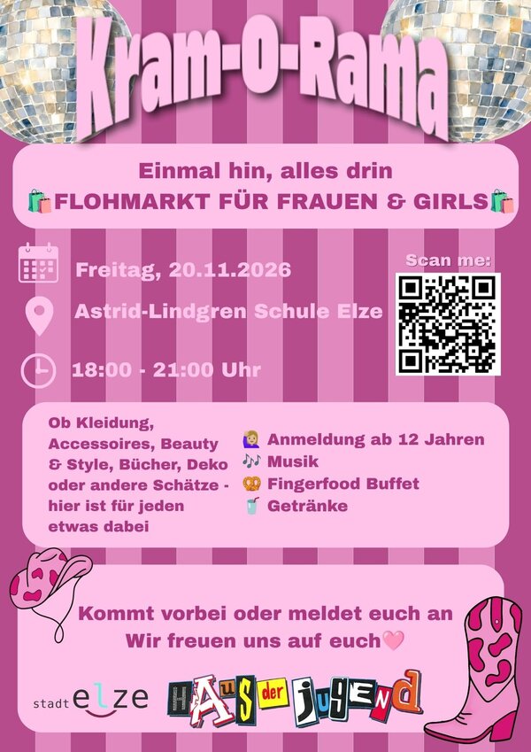Einladung der Jugendpflege Elze zum Flohmarkt f&uuml;r junge M&auml;dels und Frauen