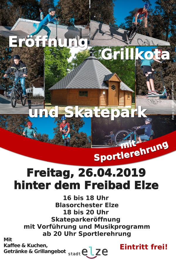 Einladung zur Einweihung der Grillkota und des Skateparks am 26.04.2019