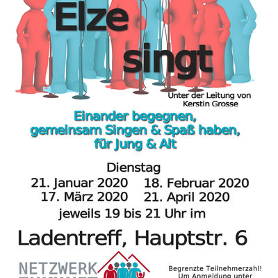 "Elze singt" - Einander begegnen, gemeinsam Singen und Spa&szlig; haben, f&uuml;r Jung und Alt
