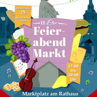 Plakat zum Elzer Feierabendmarkt am 25.09.2025