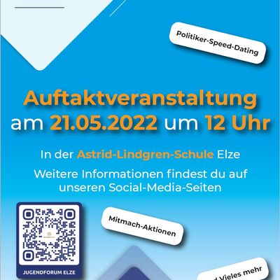 Plakat zur Jugendforum Elze Auftaktveranstaltung am 21.05.2022
